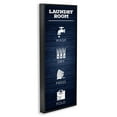 thumbnail image 4 of Stupell Industries Laundry Room Icons Rustic Blue Pattern Cleaning Guide Typography Painting White Framed Art Print Wall Art, 13 x 30, 4 of 5