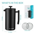 Belwares French Press Coffee Maker, Double Wall Stainless Steel with