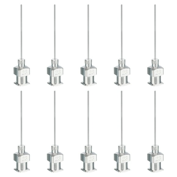 Unique Bargains 10 Pcs 23G 1 Inch Blunt Tip Dispensing Needle with Lure Lock for Refilling Liquid Inks Adhesives