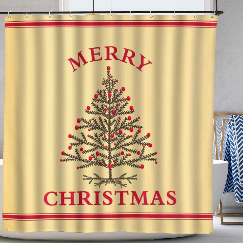 Christmas Shower Curtains for Bathroom Rustic Classic Christmas Trees
