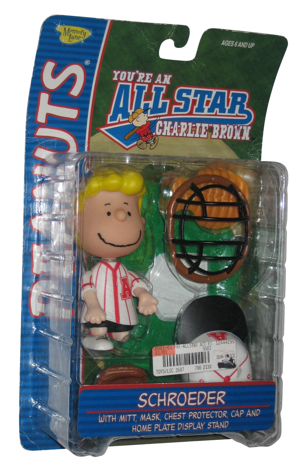 You're An All Star Charlie Brown Schroeder Baseball Figure Set (Red