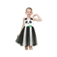 thumbnail image 5 of Girls Dress Panda Bamboo Animal White Black Tulle Sequin Strap Sundress 8 Years, 5 of 8