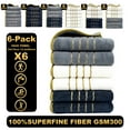 thumbnail image 2 of Twfbrm 6 Pack Premium Hand Towels - Ring Spun Cotton Hand Towels Highly Absorbent & Quick Dry Face Towels with gold trim, 300GSM Ultra Soft Microfiber Bath Towels for Beach Gym Hotel and Spa, 2 of 9