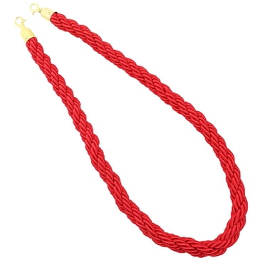 OUNONA High Strength Red Stanchion Rope Barrier with Hooks for Hotels and Events