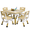 Wood Grain Color, variant on LIZHOUMIL Kids Table&Chairs Set Adjustable Height, 5-Piece Plastic Activity Table w/ Wipeable Desktop for Ages 2-10