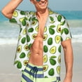thumbnail image 7 of Sikiie Avocado1 Print Men's Hawaiian Shirt, Summer Beach Button Pocket Short Sleeve T-Shirt,3X-Large, 7 of 7