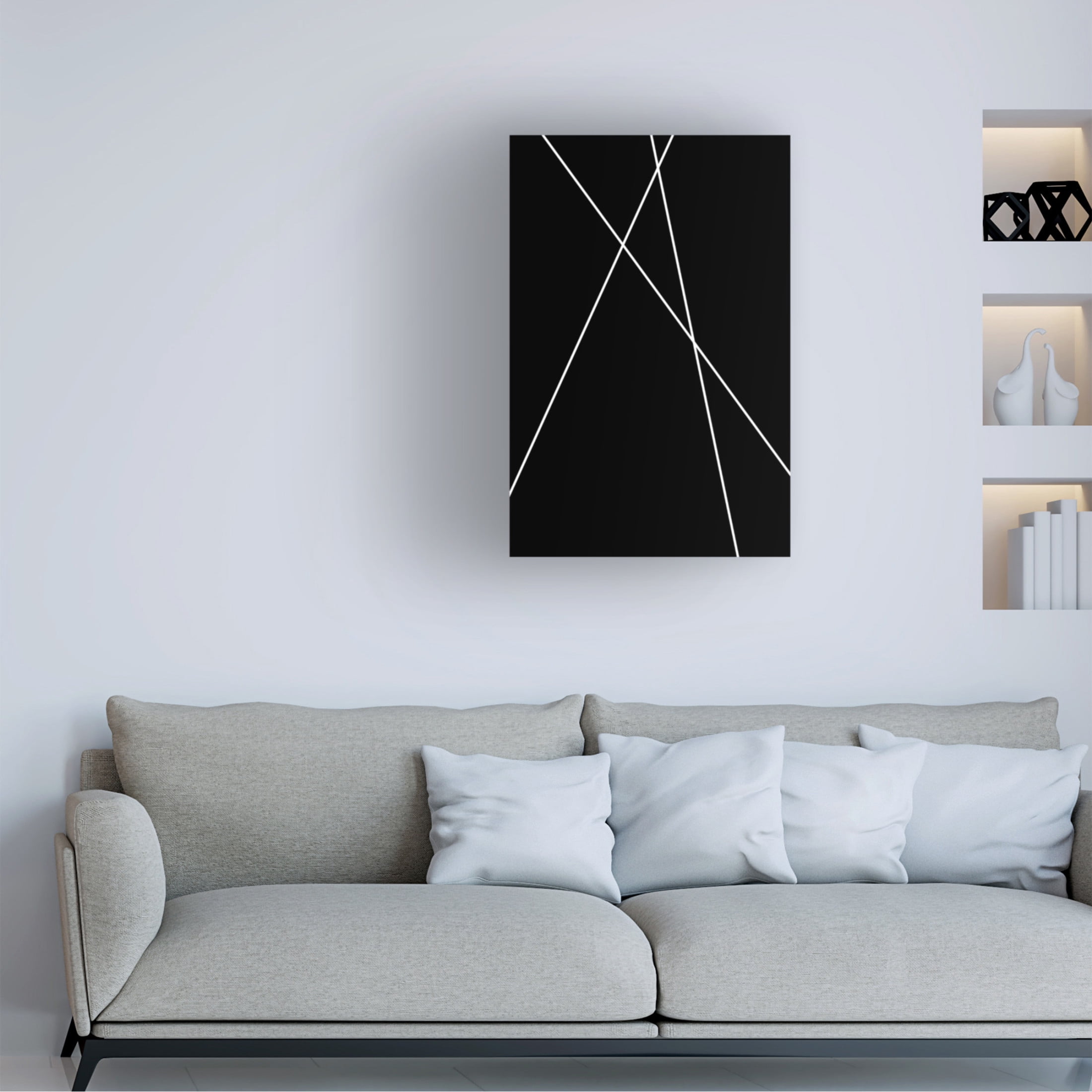 Trademark Fine Art Oju Design  Blackline4f Canvas Wall Art