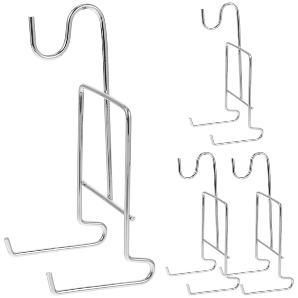 UPGRATOR 4Ud Estante Para Tazas Y Platos En Hierro Plateado Ideal Para Exhibición En Tiendas, Oficinas Y Hogar