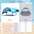 thumbnail image 4 of Carpa de playa Flycoop, 230 x 150 x 135 cm, con protección UV, color azul, 4 of 9
