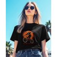 thumbnail image 3 of Skeleton Bicycle Womens Tshirt Graphic Tees Cotton Crew Neck T-Shirts, Casual Short Sleeve Shirts for Women Teen Girl Horror Night Moon, 3 of 3