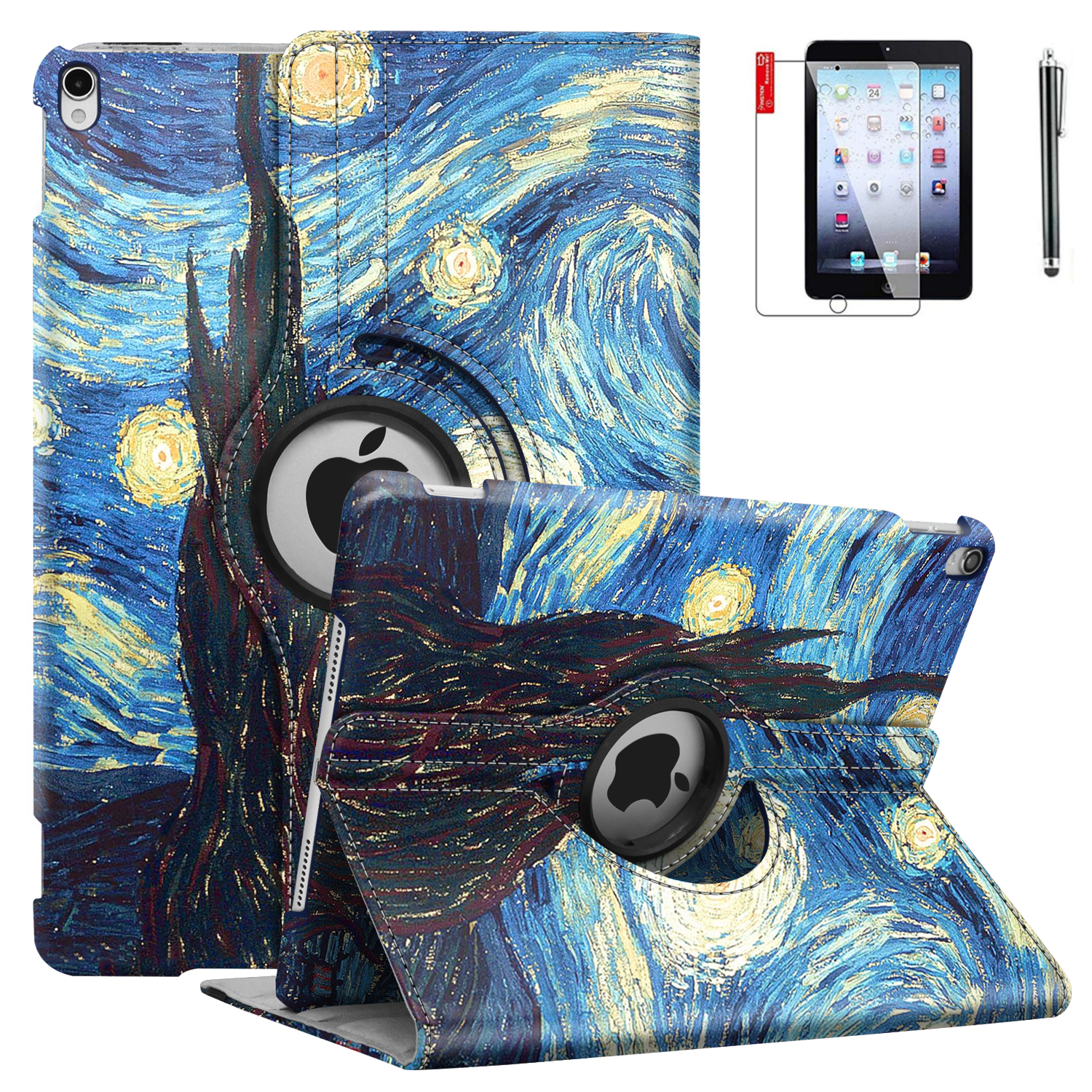 ballet Waar Dollar For iPad Air 2 Case with Screen Protector and Stylus - 360 Degree Rotating  Stand, Smart Auto Sleep/Wake, Leather Full Body Protective Cover for Apple iPad  Air 2 - A1566 A1567 MGKL2LL/A - Walmart.com