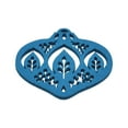 thumbnail image 4 of Holiday Time 4 pack Blue Christmas Leaf Ornament Felt Coasters, Heat Insulation Table Protector, 4 of 6