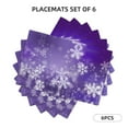 thumbnail image 3 of Placemats Set of 4 / 6, Snowflakes Placemats for Dining Table Indoor/Outdoors Heat Resistant Washable Placemats 18" x 12", 3 of 8