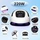 thumbnail image 2 of Lámpara UV LED para uñas de 220 W, lámpara profesional inteligente para uñas de gel UV con mango, 4 temporizadores, pantalla LCD HD, base extraíble, máquina UV LED para manicura de todo tipo de geles, 2 of 5