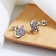 thumbnail image 2 of Sterling Silver Love Knot Stud Earrings with Purple crystals from Swarovski, 2 of 4