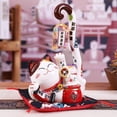 thumbnail image 2 of 8.6 Inch Ceramic Maneki Neko Lucky Cat Money Box Coin Bank Japanese Long Tail Fortune Cat Feng Shui Home Decor ,A, 2 of 8