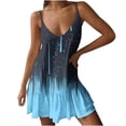thumbnail image 2 of Fankiway Robe Mode Femme Aguichant Col en V Imprimé Bretelles Lâches Dos Nu Manches Robes de Plage Grande Taille, 2 of 5
