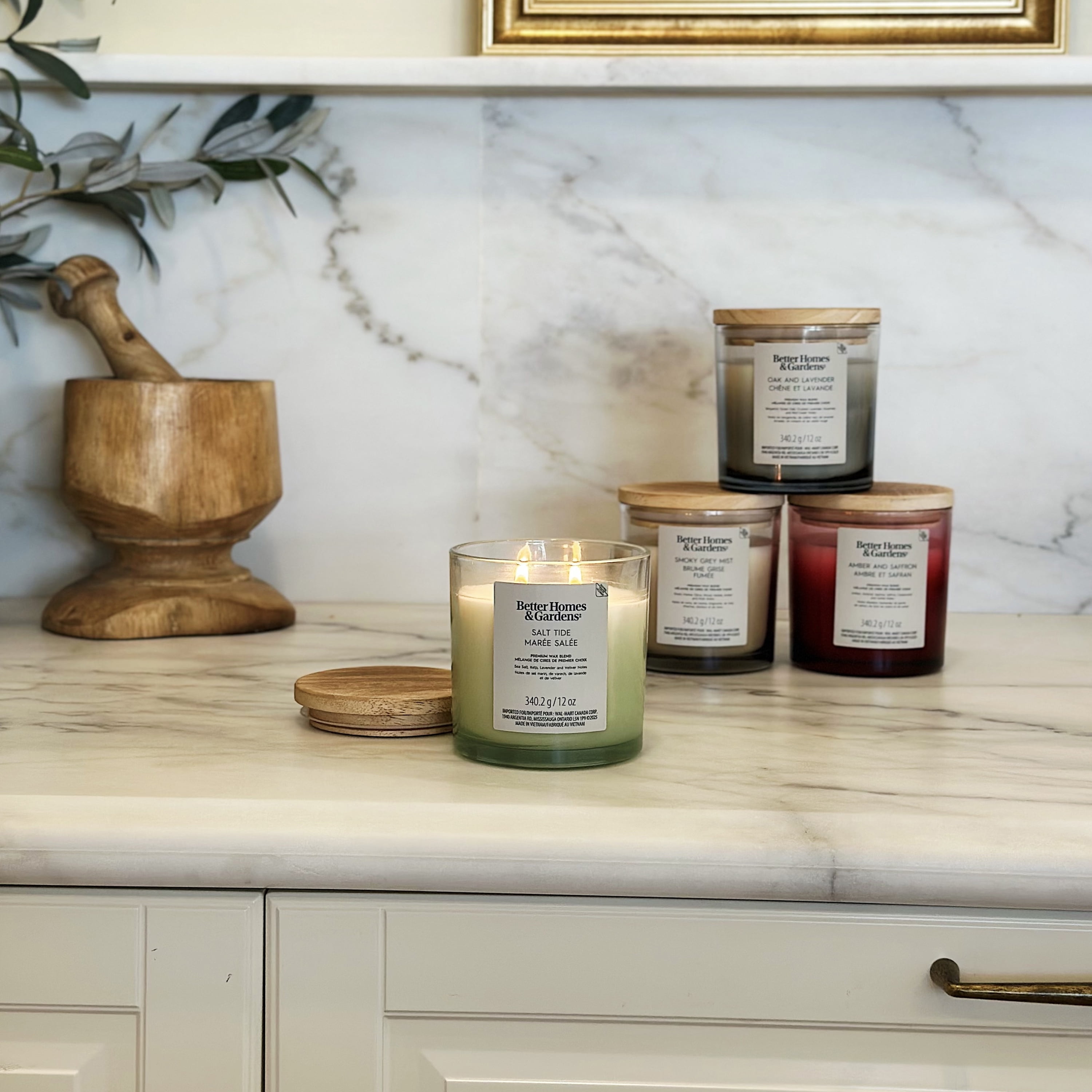 Better Homes & Gardens Scented 2-wick 12 oz. Parrafin Wax Ombre Jar Candle, Salt Tide, Parrafin Wax Blend