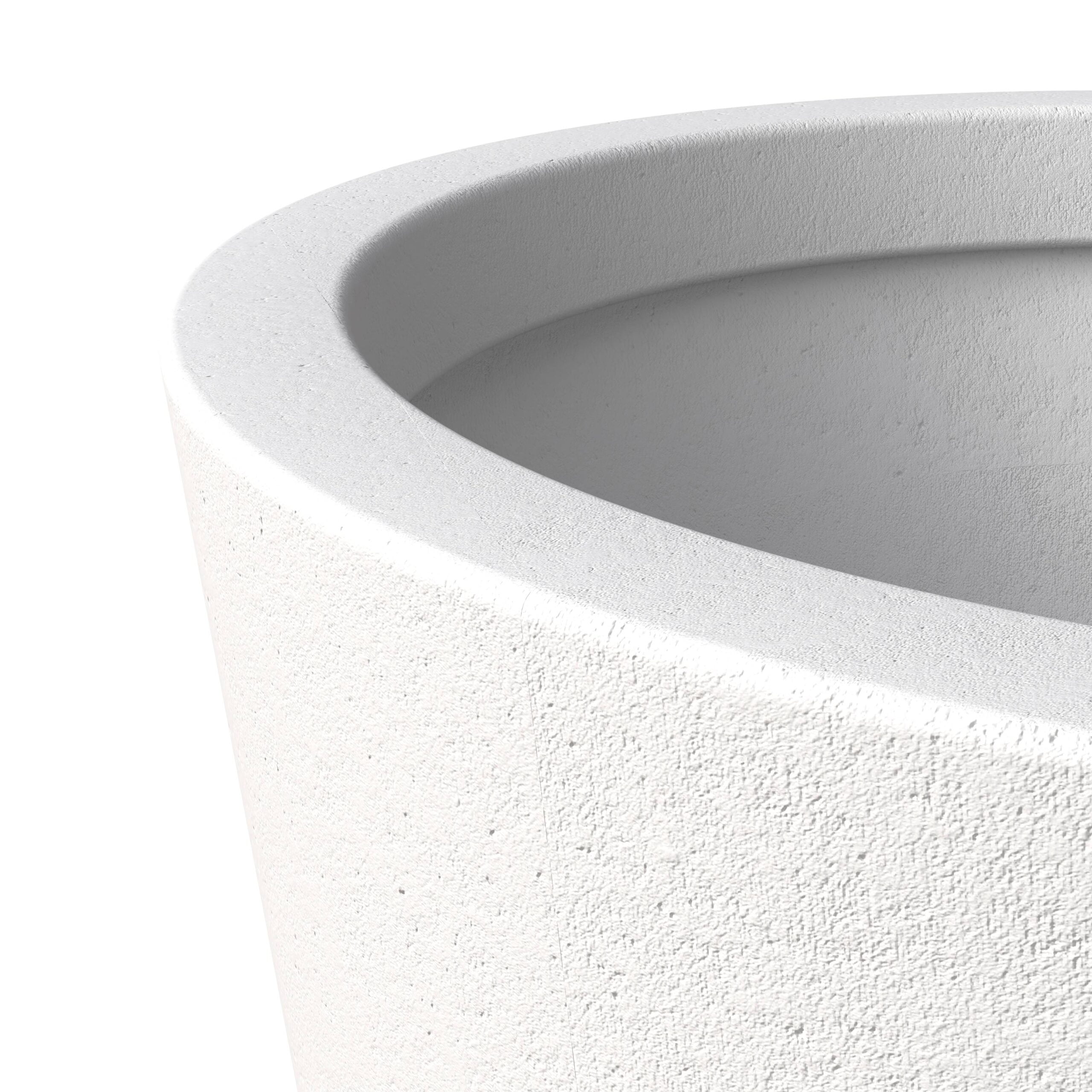 LeisureMod Pebble Fiberstone and MGO Clay Planter, Mid-Century Modern Tapered Round Planter Pot for Indoor and Outdoor (White, 28 Inch)