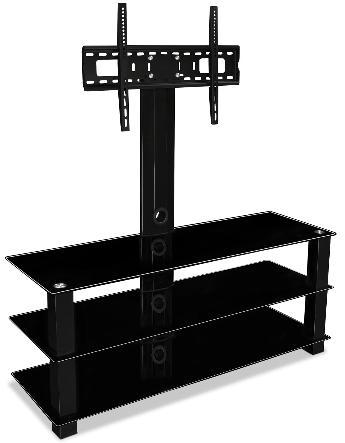 MountIt! TV Stand with Bracket and Three Glass Shelves Fits 3260