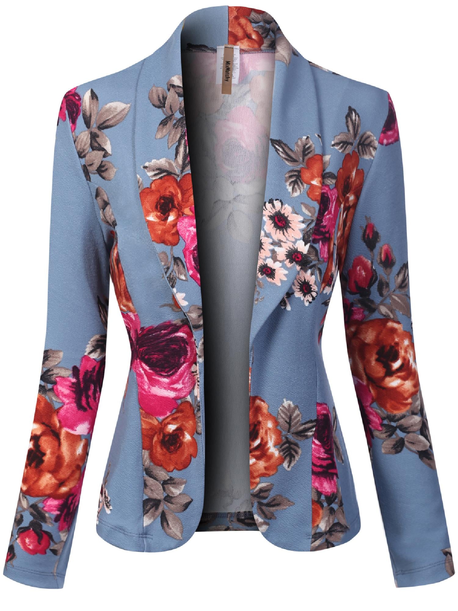 MixMatchy Womens Classic Casual Solid Long Sleeve Knit Blazer
