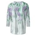 thumbnail image 4 of Tops for Women Plus Size 3/4 Sleeve Round Neck Print Casual T-shirt Multicolor L, 4 of 5