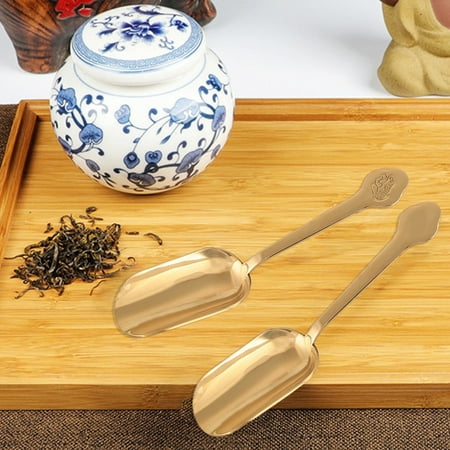 

GROFRY Tea Spoon Heat-resistant Anti-rust Copper Non-stick Shiny Tea Coffee Scoop Dinnerware Supplies