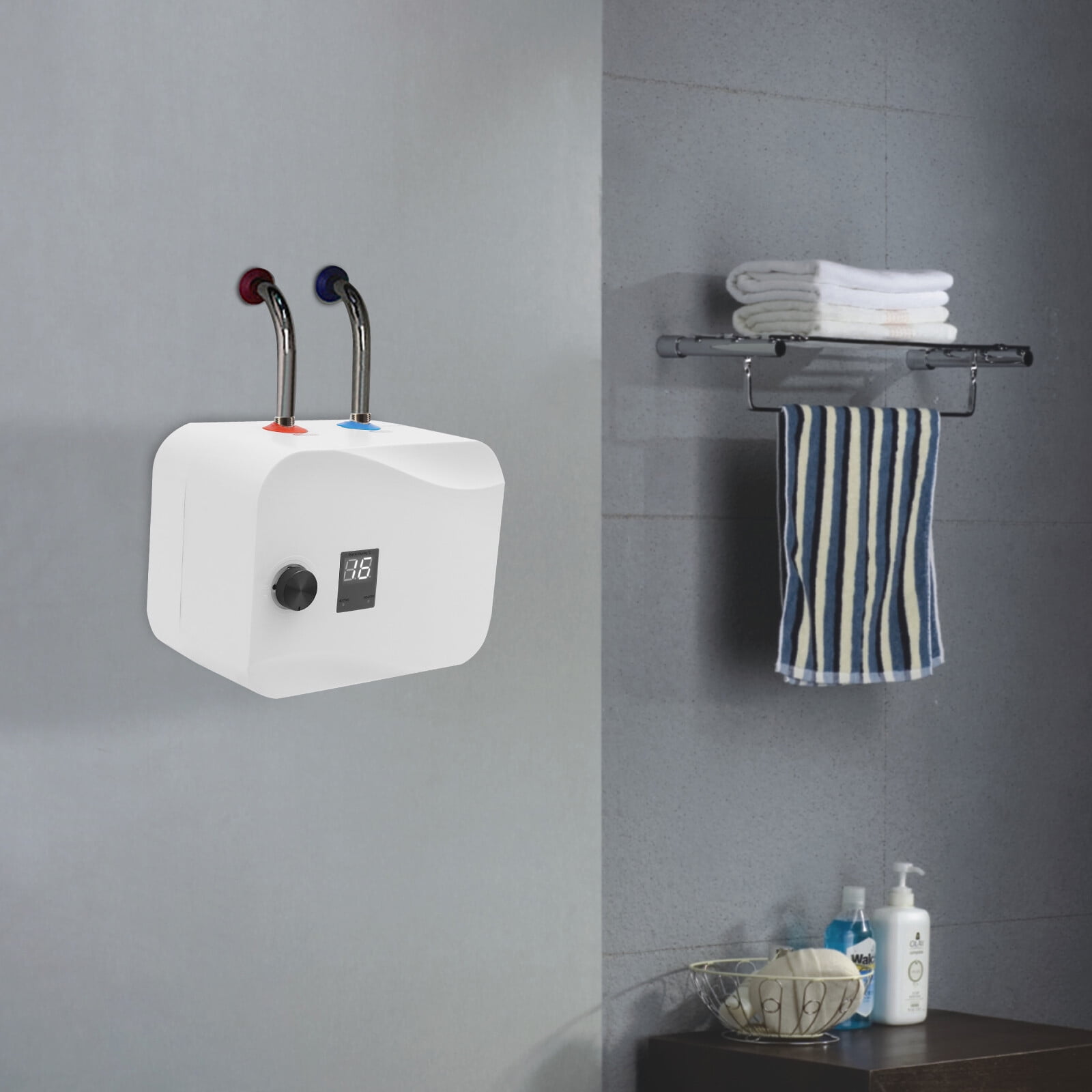 Miumaeov 6L/1.59Gal Vertical Electric Water Heater Mini Tank Hot Water Heater 1500W 110V 86-149°F