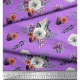 thumbnail image 2 of Soimoi Silk Fabric Fig,Succulent & Anemone Flower Print Fabric by Yard 42 Inch Wide, 2 of 3