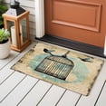 thumbnail image 4 of 2x3 Ft Entryway Area Rug, Teal Vintage Birds Kitchen Rug Runner Washable Floor Mat, Retro Birdcage Watercolor Non Slip Indoor Door Mat Throw Carpet for Bathroom Living Room Bedroom, 4 of 8