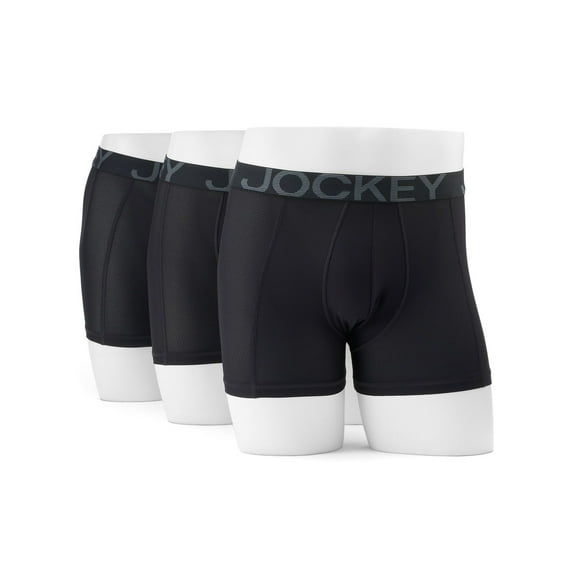 Jockey Men's Underwear Active Mesh Boxer Brief - 3 Pack, Black, S