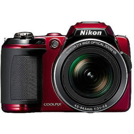 Nikon COOLPIX L120 14.1MP Red Digital Camera, 4.5-94.5mm Zoom NIKKOR Lens, 3.0