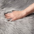 thumbnail image 5 of OUSGAR 70 inch Area Rugs for Living Room Shaggy Contemporary Solid Wool Shaggy Carpet Bedside Floor Mat Super Soft Faux Sheepskin Fur Area Rugs Yoga Mat Child Play Mat for Bedroom Dining Room White, 5 of 7