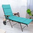 thumbnail image 1 of Gymax Chaise Longue Pliante en Rotin pour Patio avec Coussin en Aluminium Réglable avec Roue Turquoise, 1 of 10