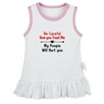 thumbnail image 1 of Be Careful How you Treat Me My Poopie Will Hurt you Funny Dresses For Baby, Newborn Babies Skirts, Infant Princess Dress, 0-24M Kids Graphic Clothes (White Sleeveless Dresses, 6-12 Months), 1 of 4