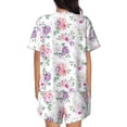 thumbnail image 3 of Kdxio Rose Flower B Print Pajamas Sets for Women Short-Sleeved Pjs with Lounge Shorts Two Piece Sleepwear S-4XL, 3 of 9