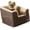 Brown, variant on K&H Pet Products Bucket Booster Rectangle Pet Car Seat - Small - Chocolate and Tan