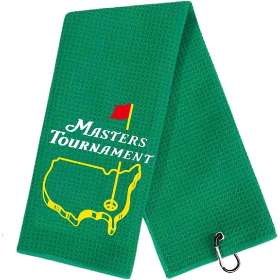 Funny Golf Towel, Marsters Tournament, Funny Golf Towel for Golf Bags with Clip, Golf Gift for Men Husband Boyfriend Dad, Birthday, Cristmas Gifts for Fan (Green)