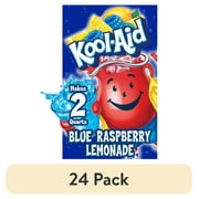 (24 pack) Kool-Aid Unsweetened Blue Raspberry Lemonade Powdered Drink Mix, 0.22 oz. Packet