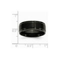 thumbnail image 2 of Stainless Steel 8mm Black Ip-plated Brushed Center Polished Edges Band Ring - Size 8, 2 of 2