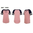thumbnail image 6 of TEMOFON Women Tops Short Sleeve Summer Shirt for Women Baseball Tunic Top Casual Knit T Shirts Striped Light Pink Cute Tees, 6 of 7