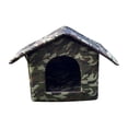 thumbnail image 4 of Casa para gatos al aire libre, camas impermeables para gatos, perrera para perros pequeños, suministros para mascotas de invierno , camuflaje Verde, 4 of 8