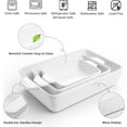 thumbnail image 3 of Casserole Dishes for Oven, Ceramic Baking Dishes, Lasagna Pan with Handles, Porcelain Baking Pan Deep, Bakeware Set of 3 (11.6" x 7.8", White), 3 of 8
