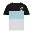 thumbnail image 3 of Mens Casual Pantalones Cortos Cuello Redondo Patchwork Impresión Suéter Blusa de Fitness, Camisetas para Hombre, 3 of 4