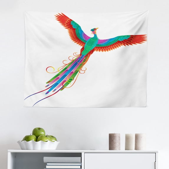 Colorful Tapestry, Retro Colored Diagonal Lines Forming a Chevron Triangles Zig Zag Pattern Print, Fabric Wall Hanging Decor for Bedroom Living Room Dorm, 2 Sizes, Multicolor, by Ambesonne