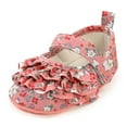 thumbnail image 5 of URMAGIC Baby Girl Shoes Soft Sole Floral Newborn Infant Mary Jane Flats Baptism Dresses Shoes 0-18 Months, 5 of 10