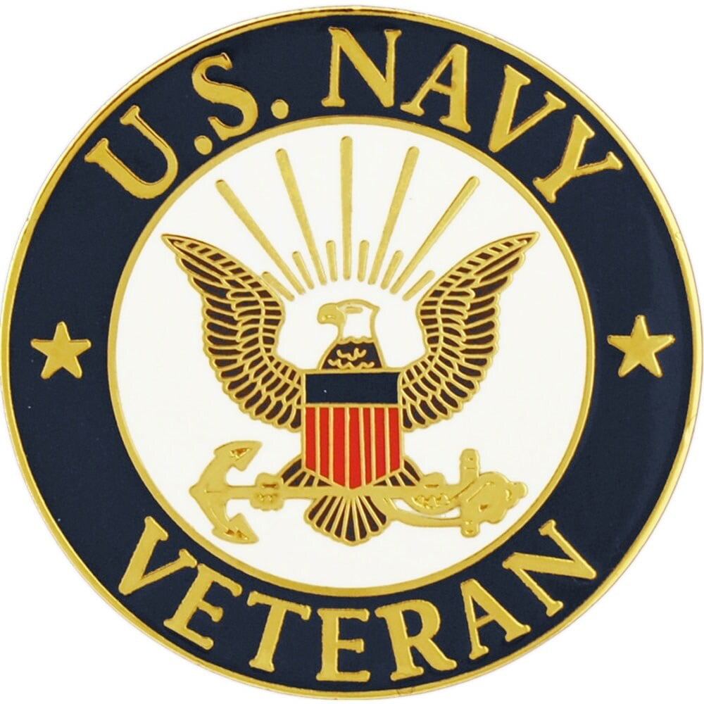 US Navy Logo Veteran Pin 1-1/2 Inches