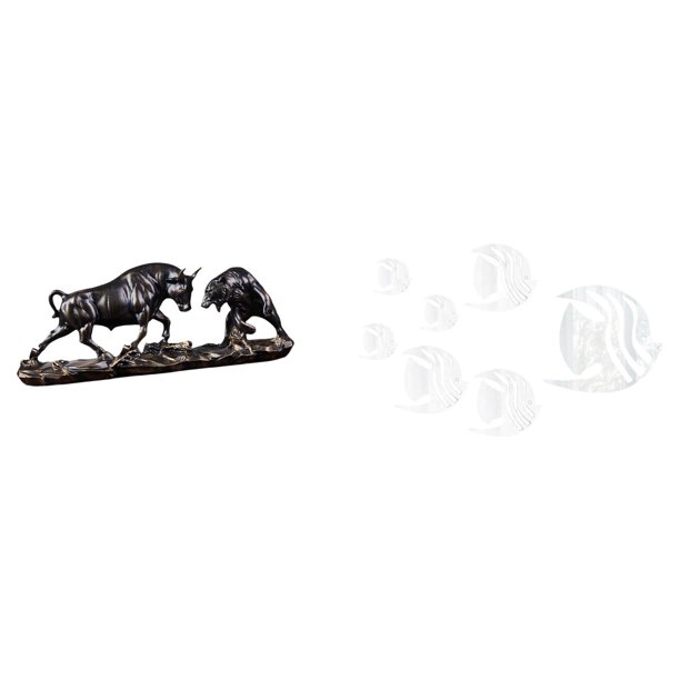 Estatua de escritorio,Figura decorativa de pelea de toros y osos,Colecciones de esculturas de toros,artesanía de resina,decoración,Adhesivo de pared,Calcomanías de pared de peces para
