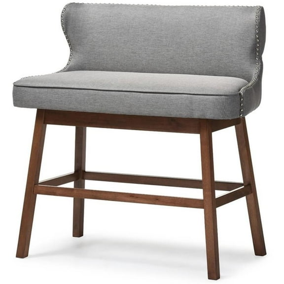 Bowery Hill 30" Upholstered Bar Bench in Gray