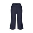 thumbnail image 6 of Annhoo Women's Wide Leg Capri Pants V Crossover High Waisted Pants Summer Sports Yoga Trouser with Pockets, 6 of 7
